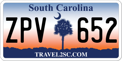 SC license plate ZPV652