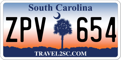 SC license plate ZPV654
