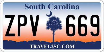 SC license plate ZPV669
