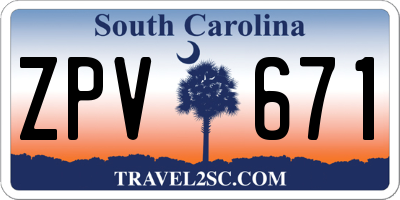SC license plate ZPV671