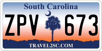 SC license plate ZPV673