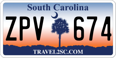 SC license plate ZPV674