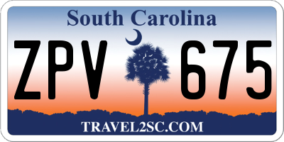 SC license plate ZPV675