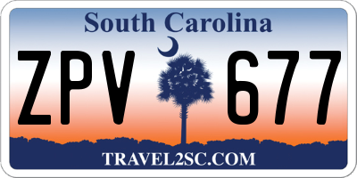 SC license plate ZPV677