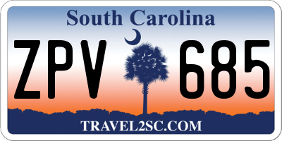 SC license plate ZPV685