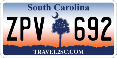 SC license plate ZPV692