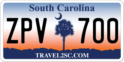 SC license plate ZPV700