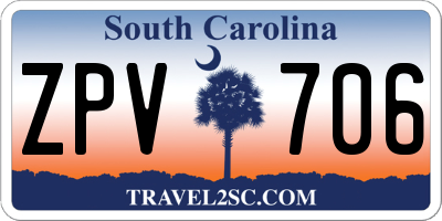 SC license plate ZPV706