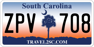 SC license plate ZPV708