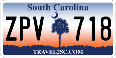 SC license plate ZPV718