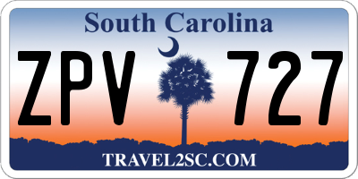 SC license plate ZPV727