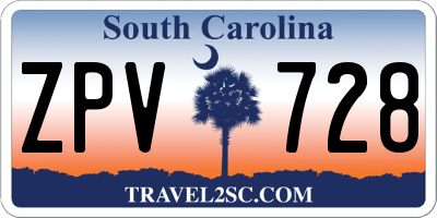 SC license plate ZPV728