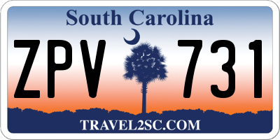 SC license plate ZPV731