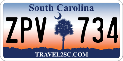 SC license plate ZPV734