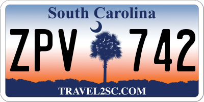 SC license plate ZPV742