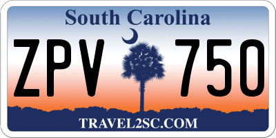 SC license plate ZPV750