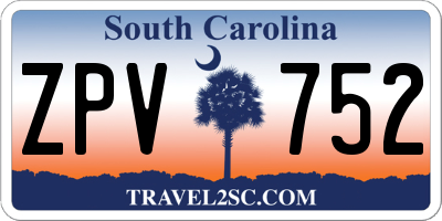 SC license plate ZPV752