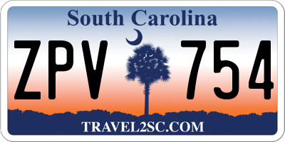 SC license plate ZPV754