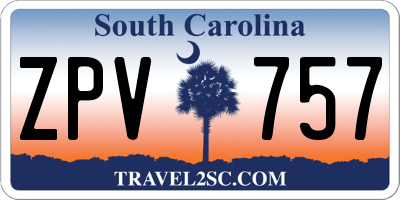 SC license plate ZPV757