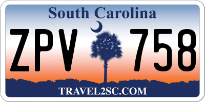 SC license plate ZPV758