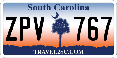 SC license plate ZPV767