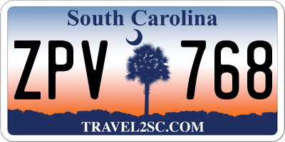 SC license plate ZPV768