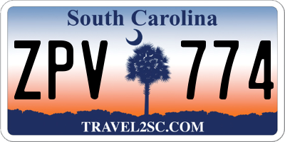 SC license plate ZPV774