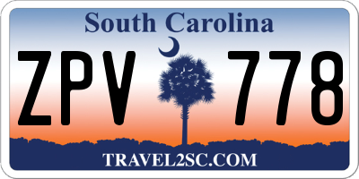 SC license plate ZPV778