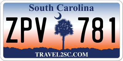 SC license plate ZPV781