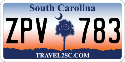 SC license plate ZPV783