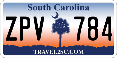 SC license plate ZPV784