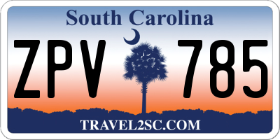SC license plate ZPV785