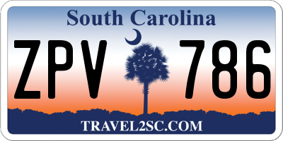 SC license plate ZPV786