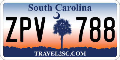 SC license plate ZPV788