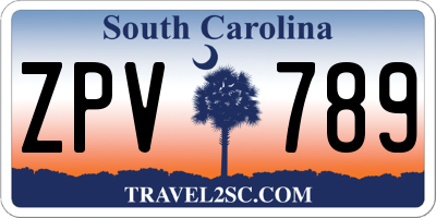 SC license plate ZPV789