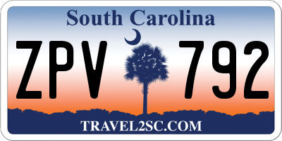 SC license plate ZPV792