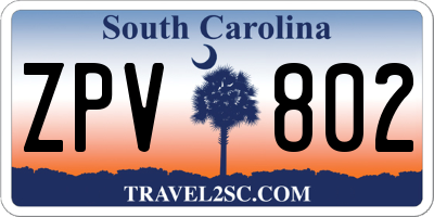 SC license plate ZPV802