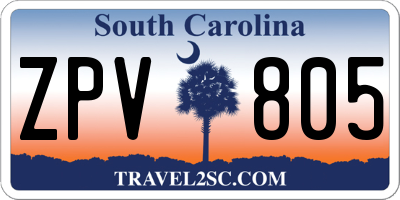 SC license plate ZPV805