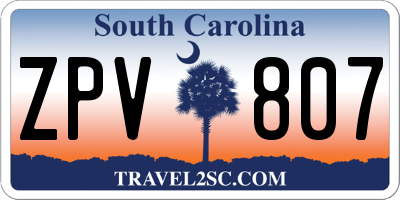 SC license plate ZPV807
