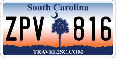 SC license plate ZPV816