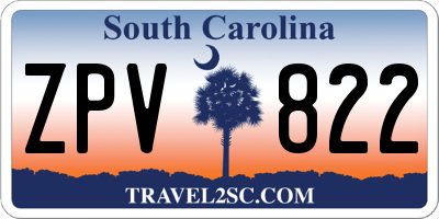 SC license plate ZPV822