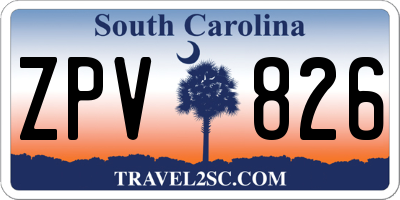 SC license plate ZPV826