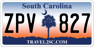 SC license plate ZPV827