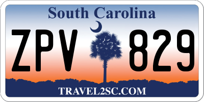 SC license plate ZPV829