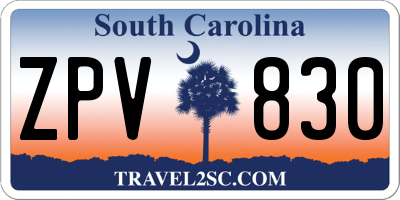 SC license plate ZPV830