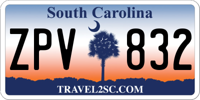 SC license plate ZPV832