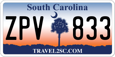 SC license plate ZPV833