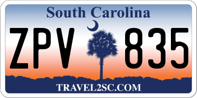 SC license plate ZPV835