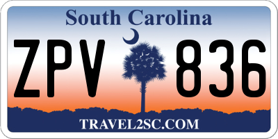 SC license plate ZPV836