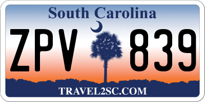 SC license plate ZPV839